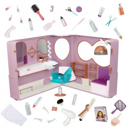 Our Generation Foldable Hair Salon Trailer Playset For Dolls, 46 Cm