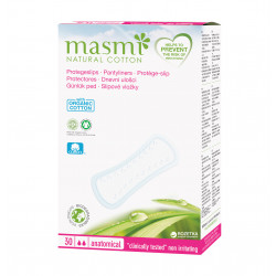 Masmi Classic Anatomical Pantyliners, Organic Cotton, 30 Pieces