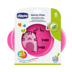 Chicco Warmy Plate For Girls, Pink Color,  +6 Months