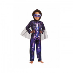 Hollowen Purple Skeleton Costume With Eyes Mask