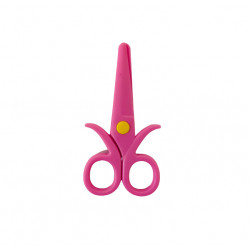 Plastic Scissors With Yellow Point, Pink Color