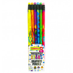 Amigo Shinnig Stars Pencils, Assorted Colors, 12 pieces