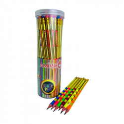 Amigo Black Peps Golden Pencils, 48 Pieces