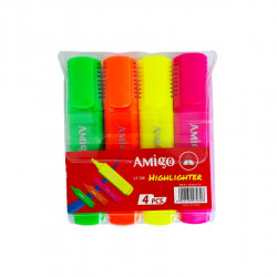 Amigo Job Text Marker, Assortment color, 4 Pieces