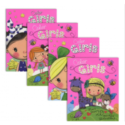 Bazic Neon Glitter Girls Coloring Books