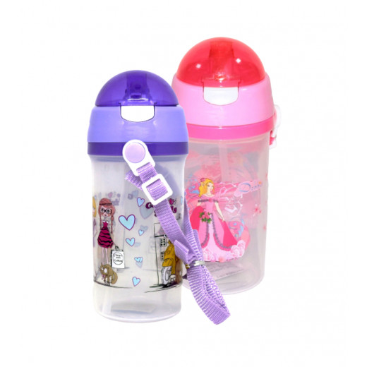 Girls Plastic Water Bottle, Assortment, 600 Ml