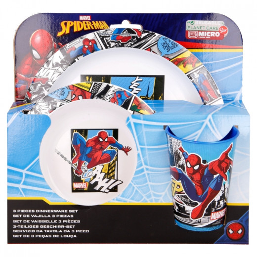 Marvel Easy Set Dinnerware, Spiderman Design, 3 Pieces