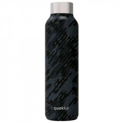 Quokka Striped Stainless Steel Bottle, Black Color, 630 Ml