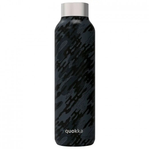 Quokka Striped Stainless Steel Bottle, Black Color, 630 Ml