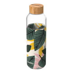 Quokka Glass Bottle With Silicone Cover, Autum Leaves Design, 660 Ml