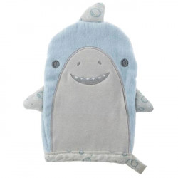 Stephen Joseph Bath Mitt Shark, Baby Blue