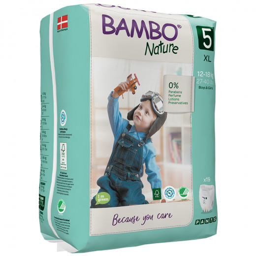 Bambo Nature Pants Size 5 (12-18 Kg), 19 diapers