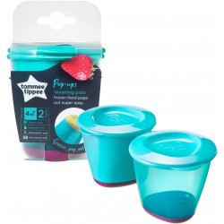 Tommee Tippee Weaning Pots +4 Months, 2 pack, Blue