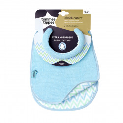 Tommee Tippee Closer to Nature Milk Feeding Bibs, 2 pieces, Blue