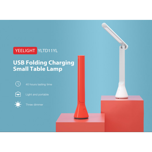 Yeelight Folding Desk Lamp Rechargeable, Red Color