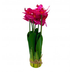 Orchid Plastic Flowers, Fuchsia Color