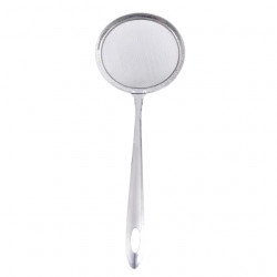 Flat Steel Strainer With Long Handle, 8 Cm