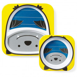 Skip Hop Zoo Melamine Plate & Bowl Set, Bat