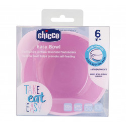 Chicco Silicone Suction Bowl, Pink Color,  +6 Months