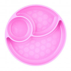 Chicco Easy Menu Silicone Divided Plate, Pink Color, +12 Months