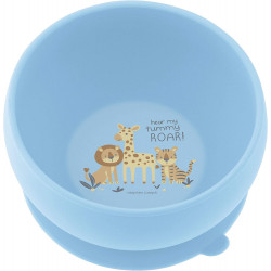 Stephen Joseph Silicone Bowl, Zoo Design, Dark Blue Color