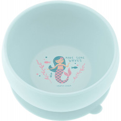 Stephen Joseph Silicone Bowl, Mermaid Design, Blue Color