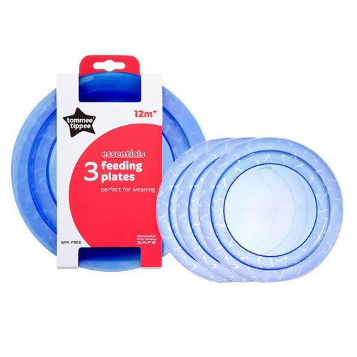 Tommee Tippee Feeding Plates, Pack of 3, Blue