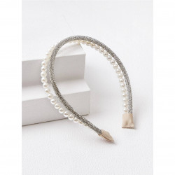 Headband Faux Pearl & Rhinestone Decor