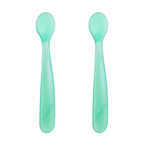 Chicco Soft Silicone Spoon Bi-Pack - Boy (6M+)