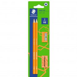 Staedtler Wopex - Graphite Pencils Neon Kit - Orange, with Sharpener and Eraser