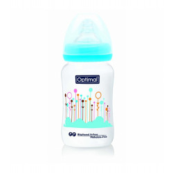 Optimal Wide Neck Baby Bottle, Blue Color, 240 Ml