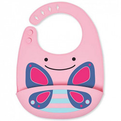 SkipHop Zoo Fold and Go Silicone Bib - Butterfly