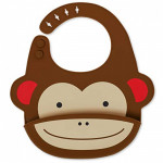 SkipHop Zoo Fold and Go Silicone Bib - Monkey