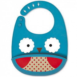 SkipHop Zoo Fold and Go Silicone Bib - Owl