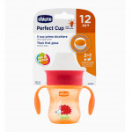 Chicco NaturalFit 360 Degree Rim Trainer Sippy Cup with Handles, in Red, 200 ml, +12 months