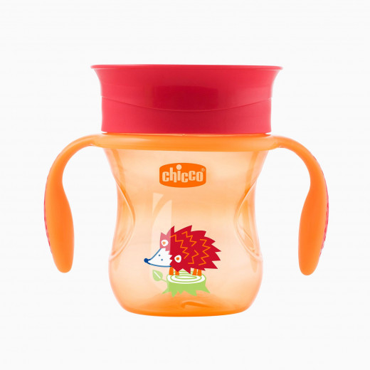 Chicco NaturalFit 360 Degree Rim Trainer Sippy Cup with Handles, in Red, 200 ml, +12 months