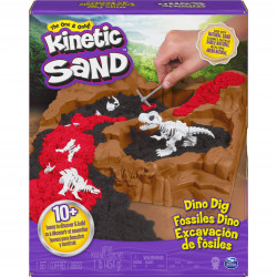 Spin Master Kinetic Sand Dinosaur Dig Playset with 10 Hidden Dinosaur Bones to Uncover for Kids