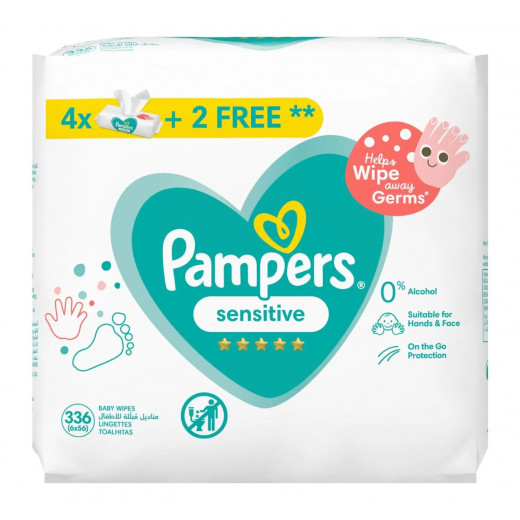 Pampers Complete Clean Baby Wipes - Sensitive Protect, 56 Wipes * 6 pack