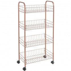 Metaltex Polytherm Copper Coating 4 Tier Rolling Cart, 41 X 23 X 84 Cm