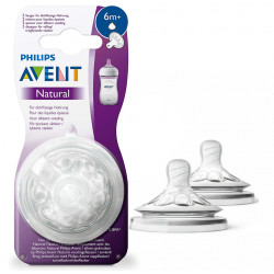 Philips Avent Natural Nipple for Thick Feed 2 pcs, +4m