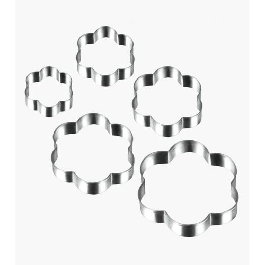 Metaltex Stainless Steel Set Of Cookie, Flower Shape, 5 Pieces