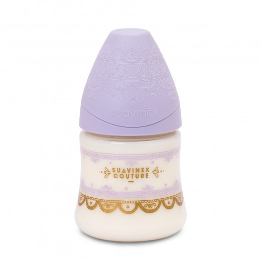 Suavinex Premium Silicone Feeding Bottle, Purple Color, 150 Ml