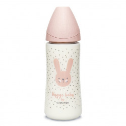 Suavinex Hygge Premium Rabbit Bottle, Pink, 360 Ml