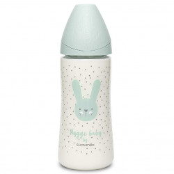 Suavinex Hygge Premium Rabbit Bottle, Green Color, 360 Ml