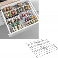 Metaltex Coating Adjustable Drawer Spice Rack, 26x 51 X 47 X 3 Cm