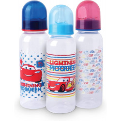 Disney Cars Design Baby Feeding Bottle Set, 3 Pieces, 260 ML