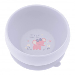 Stephen Joseph Silicone Bowl, Elephant Design, Light Purple Color