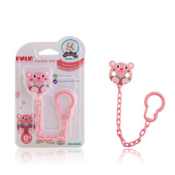 Farlin - Baby Pacifier Clip Pink Bear 0+