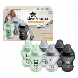 Tommee Tippee Closer to Nature Feeding Bottles, 6 Pieces