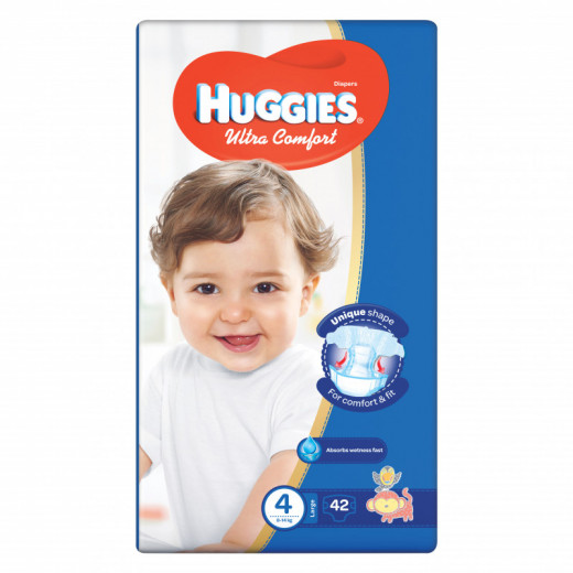 Huggies Diapers Jumbo Size 4,  8-14 Kg, 42 Diapers